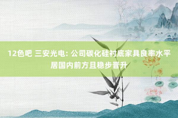 12色吧 三安光电: 公司碳化硅衬底家具良率水平居国内前方且稳步晋升