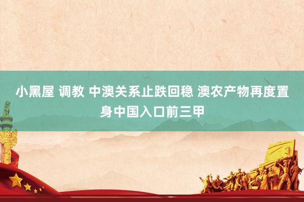 小黑屋 调教 中澳关系止跌回稳 澳农产物再度置身中国入口前三甲
