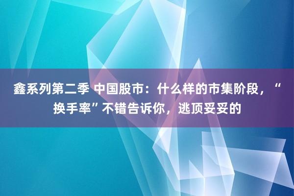 鑫系列第二季 中国股市：什么样的市集阶段，“换手率”不错告诉你，逃顶妥妥的