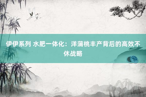 伊伊系列 水肥一体化：洋蒲桃丰产背后的高效不休战略