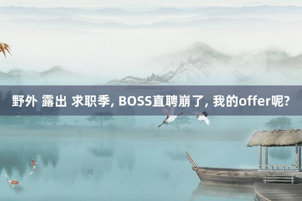 野外 露出 求职季， BOSS直聘崩了， 我的offer呢?