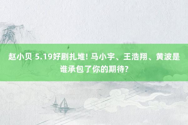 赵小贝 5.19好剧扎堆! 马小宇、王浩翔、黄波是谁承包了你的期待?