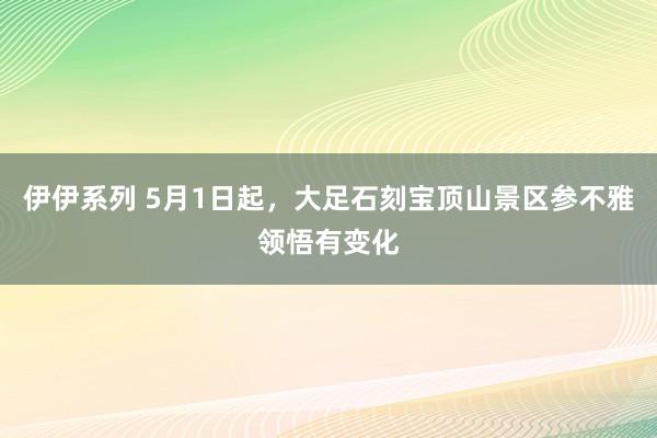 伊伊系列 5月1日起，大足石刻宝顶山景区参不雅领悟有变化