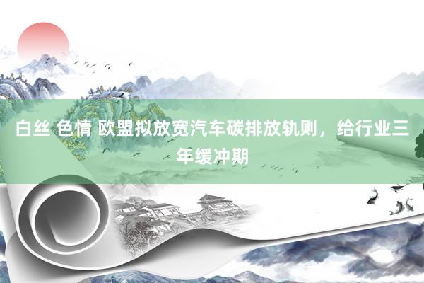 白丝 色情 欧盟拟放宽汽车碳排放轨则，给行业三年缓冲期